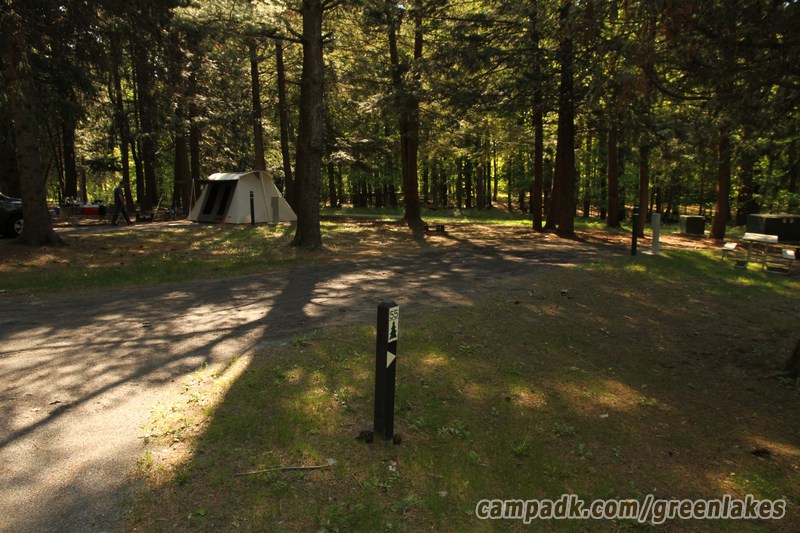 Campsite Photo of Site P55 at Green Lakes State Park, New York - Looking at Site from Road