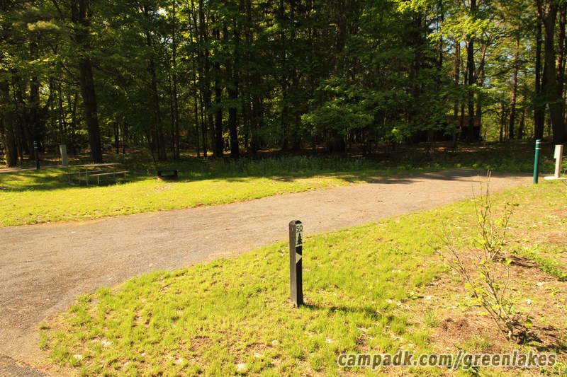 Campsite Photo of Site P50 at Green Lakes State Park, New York - Looking at Site from Road