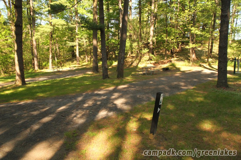 Campsite Photo of Site P45 at Green Lakes State Park, New York - Looking at Site from Road