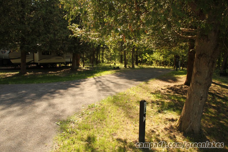 Campsite Photo of Site P60 at Green Lakes State Park, New York - Looking at Site from Road