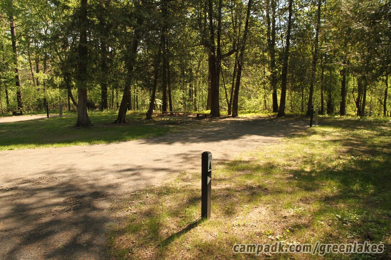 Campsite Photo of Site P65 at Green Lakes State Park, New York - Looking at Site from Road