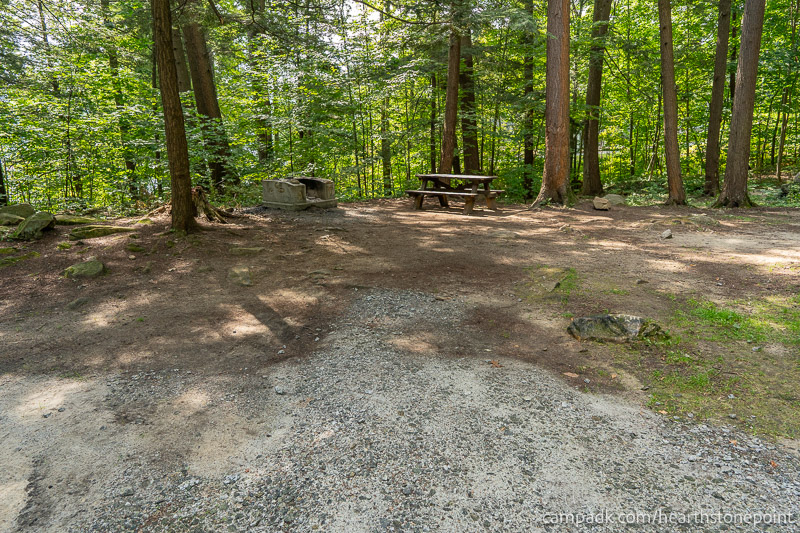 Campsite Photo of Site 69 at Hearthstone Point Campground, New York - Looking at Site from Road
