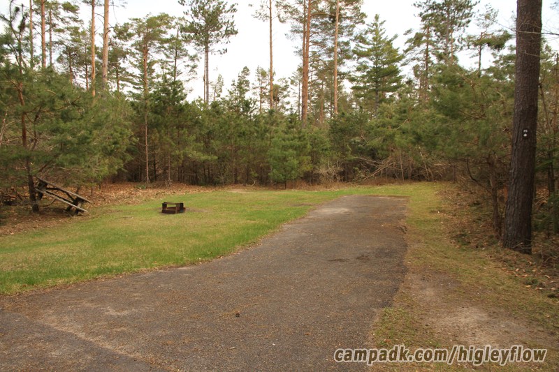 Campsite Photo of Site 75 at Higley Flow State Park, New York - Looking at Site from Road Sign Visible