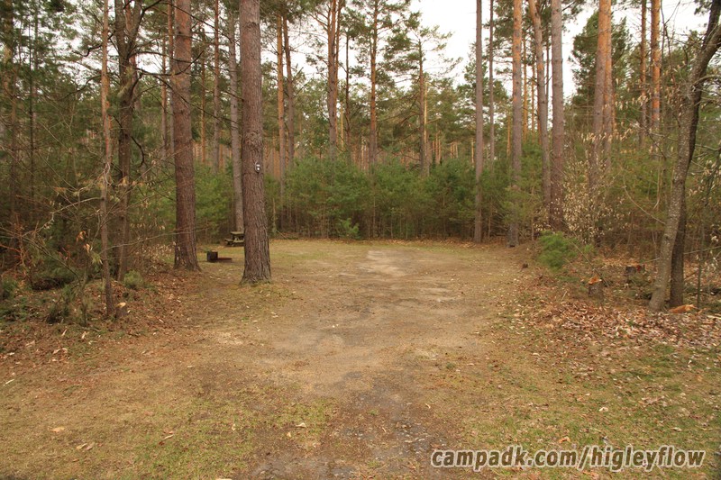 Campsite Photo of Site 105 at Higley Flow State Park, New York - Looking at Site from Road Sign Visible