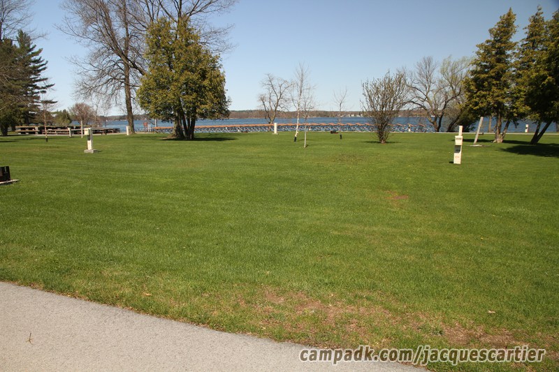 Campsite Photo of Site 106 at Jacques Cartier State Park, New York - Looking at Site from Road Sign Visible