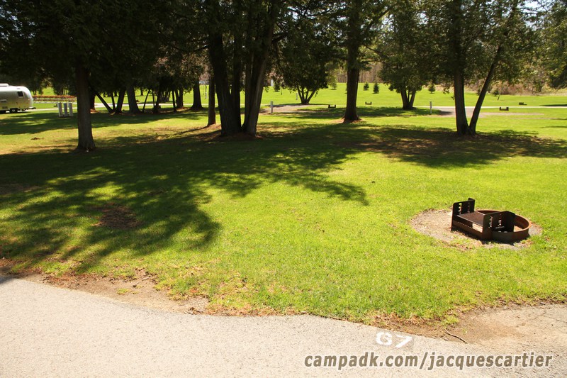 Campsite Photo of Site 67 at Jacques Cartier State Park, New York - Looking at Site from Road Sign Visible