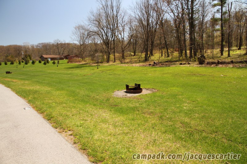 Campsite Photo of Site 40 at Jacques Cartier State Park, New York - Looking at Site from Road Sign Visible
