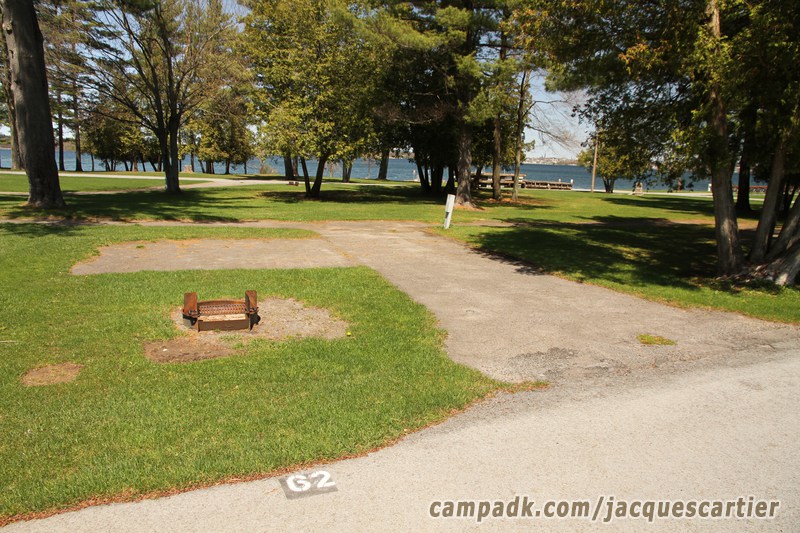 Campsite Photo of Site 62 at Jacques Cartier State Park, New York - Looking at Site from Road Sign Visible