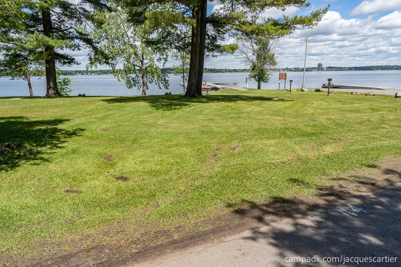 Campsite Photo of Site 44 at Jacques Cartier State Park, New York - Looking at Site from Road Sign Visible