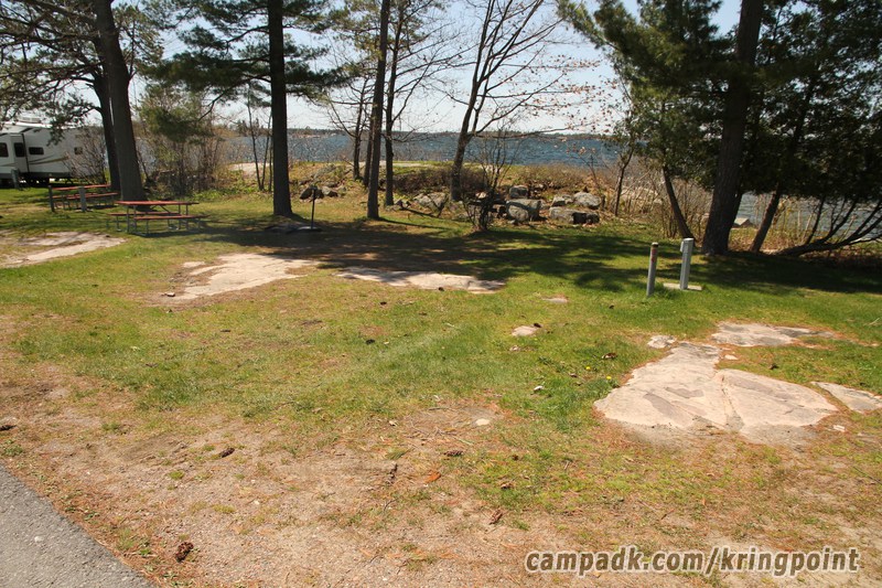 Campsite Photo of Site 94 at Kring Point State Park, New York - Looking at Site from Road Sign Visible