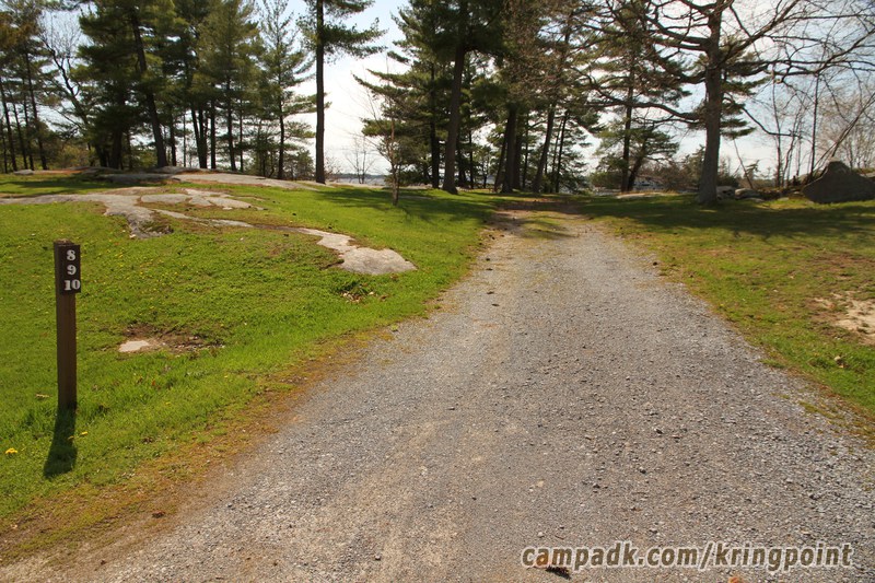 Campsite Photo of Site 10 at Kring Point State Park, New York - Looking at Site from Road Sign Visible