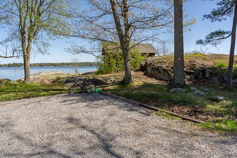 Campsite Photo of Site C3 at Kring Point State Park, New York - Looking at Site from Road Sign Visible