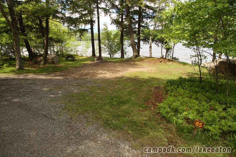 Campsite Photo of Site 65 at Lake Eaton Campground, New York - Looking at Site from Road