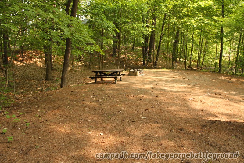 Campsite Photo of Site 20 at Lake George Battleground Campground, New York - Looking at Site from Road