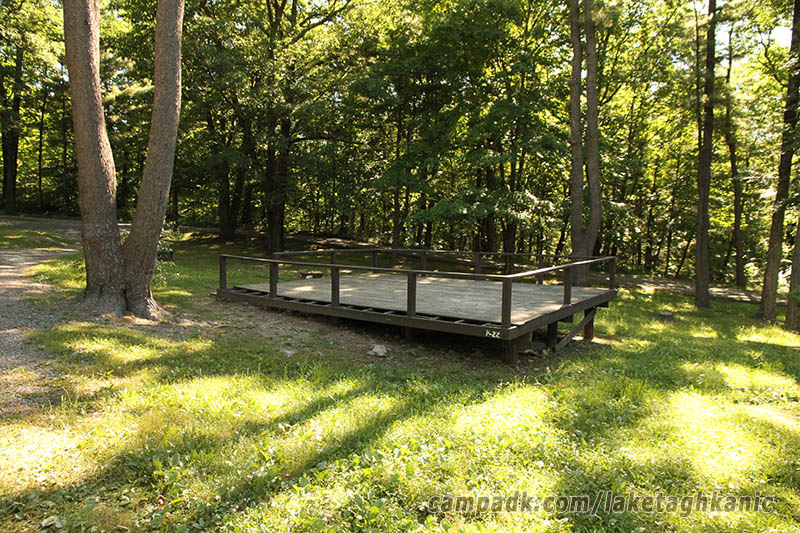 Campsite Photo of Site P22 at Lake Taghkanic State Park, New York - Looking at Site from Road Sign Visible