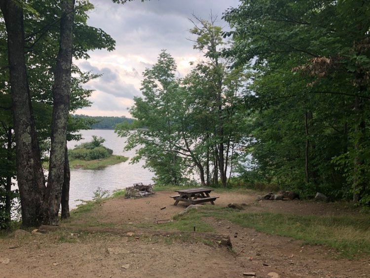 Campsite Photo of Site 5 at Lewey Lake Campground, New York - Looking at Site from Part Way In