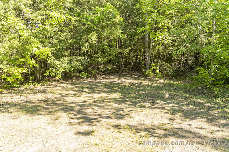Campsite Photo of Site 7 at Lewey Lake Campground, New York - Looking at Site from Road Sign Visible