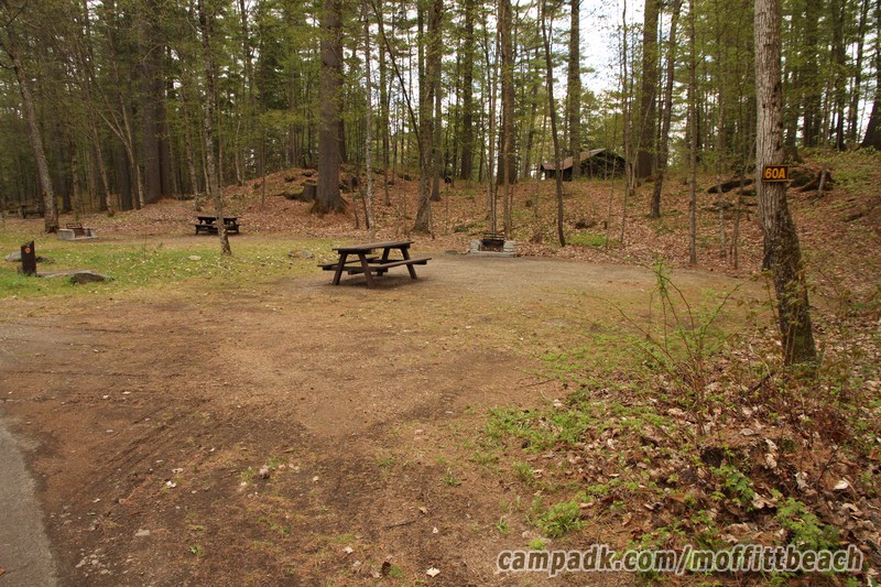 Campsite Photo of Site 60A at Moffitt Beach Campground, New York - Looking at Site from Road