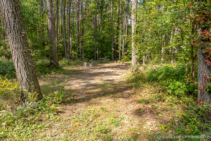 Campsite Photo of Site 128 at Moreau Lake State Park, New York - Looking at Site from Road