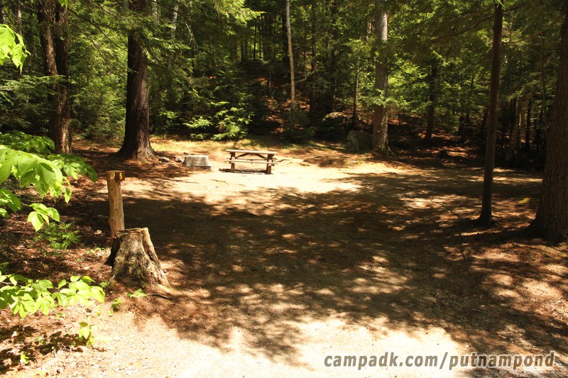 Campsite Photo of Site 5 at Putnam Pond Campground, New York - Looking at Site from Road Sign Visible