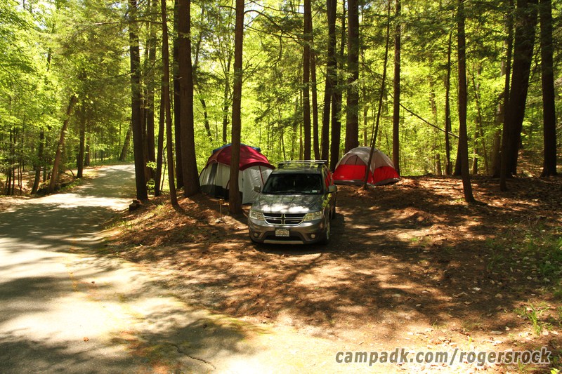 Campsite Photo of Site 20 at Rogers Rock Campground, New York - Looking at Site from Road Sign Visible
