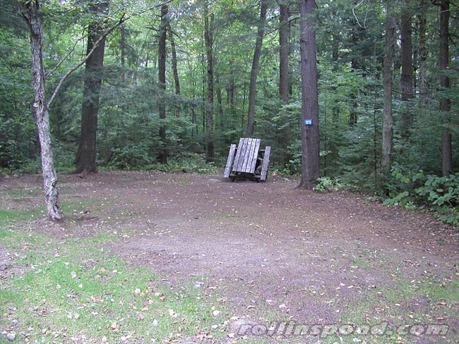 Campsite Photo of Site 179 at Rollins Pond Campground, New York - Looking at Site from Road Sign Visible