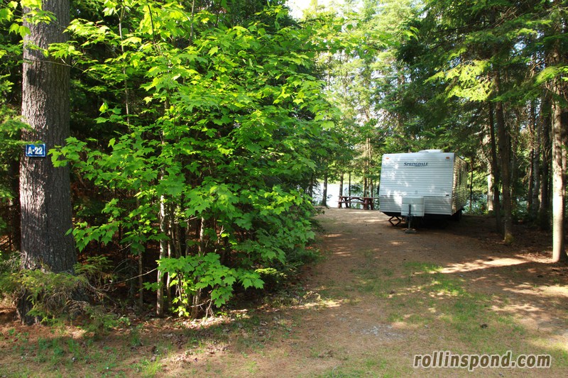 Campsite Photo of Site A22 at Rollins Pond Campground, New York - Looking at Site from Road Sign Visible