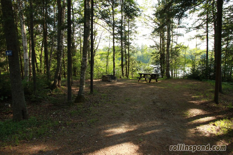 Campsite Photo of Site A7 at Rollins Pond Campground, New York - Looking at Site from Road Sign Visible