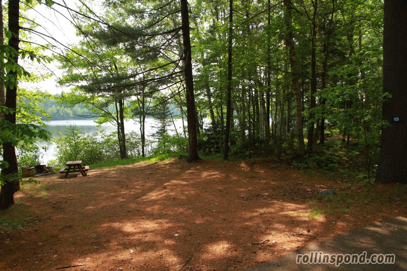 Campsite Photo of Site 15 at Rollins Pond Campground, New York - Looking at Site from Road Sign Visible