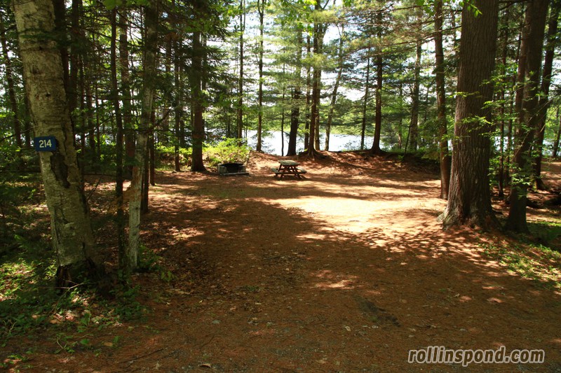 Campsite Photo of Site 214 at Rollins Pond Campground, New York - Looking at Site from Road Sign Visible