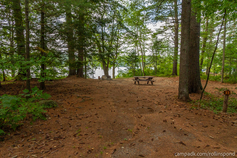 Campsite Photo of Site 23 at Rollins Pond Campground, New York - Looking at Site from Road Sign Visible