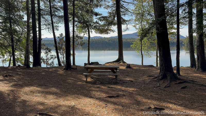 Campsite Photo of Site 38 at Saranac Lake Islands Campground, New York - View Across Site